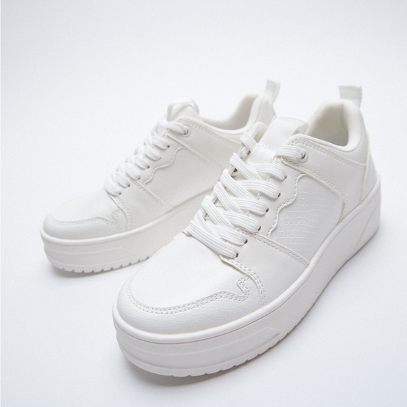 Zara white platform sneakers - Picture 1 of 6